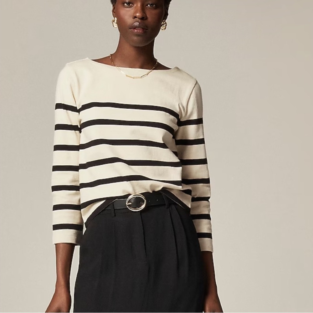 J. Crew Classic Striped Mariner Boatbeck Tee Shirt